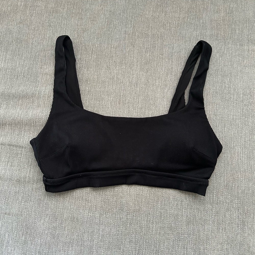 Black ribbed aerie bikini top